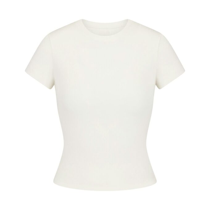RIBBEDE BOMULDST-T-SHIRT