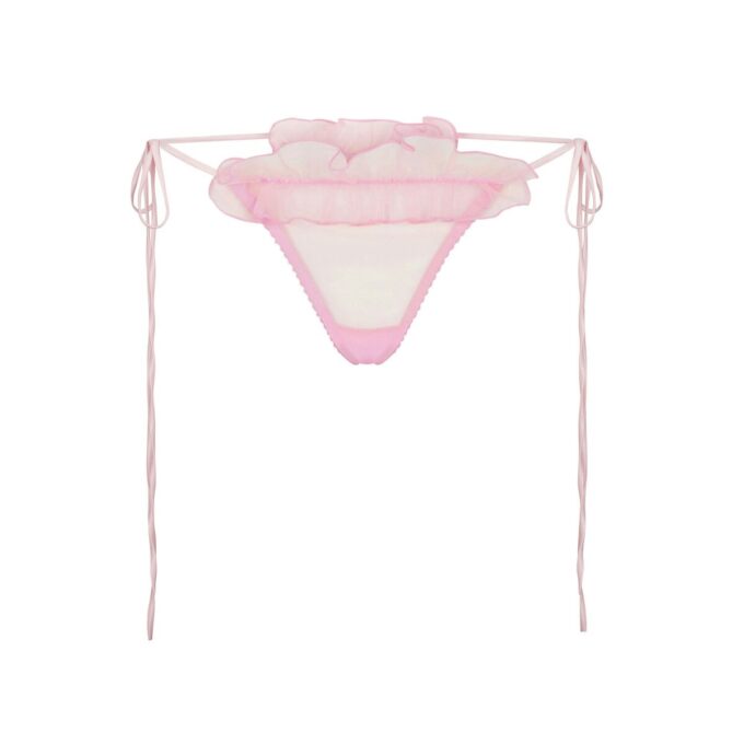 SÆT MED BRODERET TYL MED BINDING I BRALETTE OG THRING
