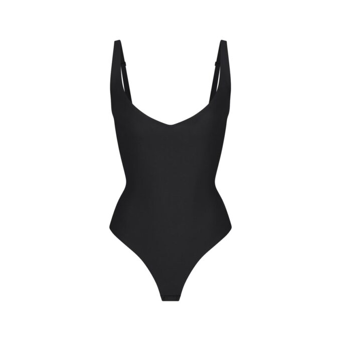 SKIMS BODY CORE SCULPT PLUNGE THONG-BODYSUIT