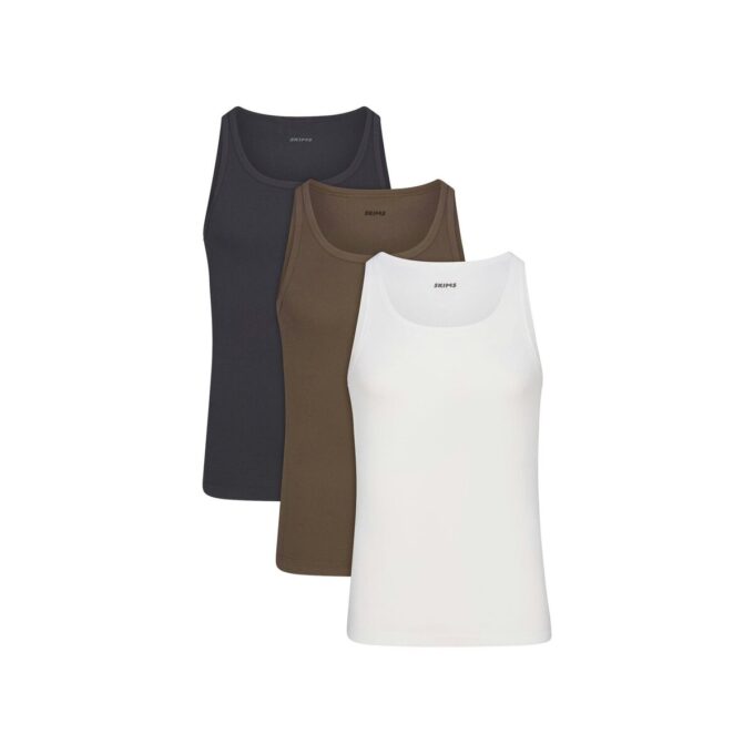 SKIMS BOMULD HERRE RIBBELT TANKTOP 3-PAK
