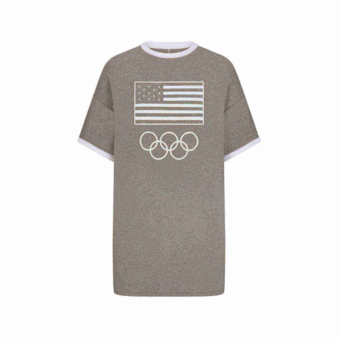 SKIMS TIL TEAM USA OL-T-SHIRT MINIKJOLE I BOMULD MED RIBNING