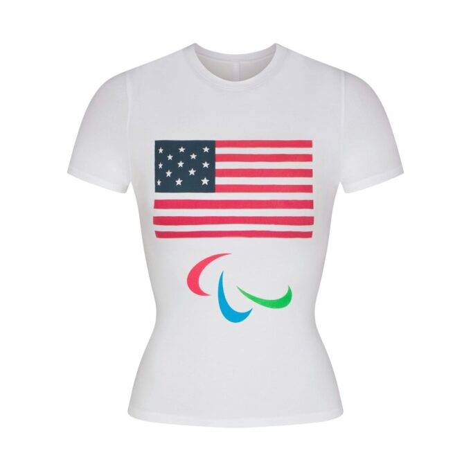 SKIMS TIL TEAM USA PARALYMPISK T-SHIRT I BOMULD