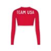 SKIMS TIL TEAM USA SIGNATURE SVØMNING PARALYMPISK LANGERMET CROPPET T-SHIRT