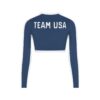 SKIMS TIL TEAM USA SIGNATURE SVØMNING PARALYMPISK LANGERMET CROPPET T-SHIRT