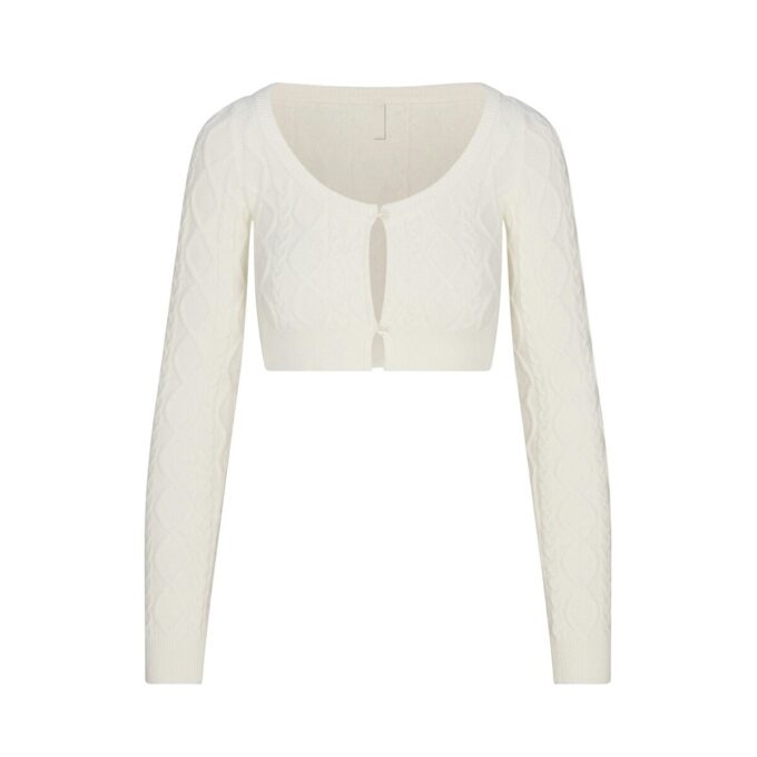 STRIKKET CARDIGAN MED KORT STRIKKET JACKET