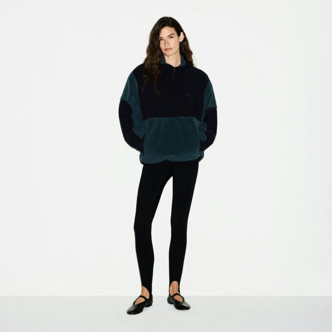 TEDDY OVERSIZED TRØJE MED HALV LYNLÅS
