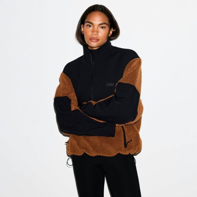 TEDDY OVERSIZED TRØJE MED HALV LYNLÅS