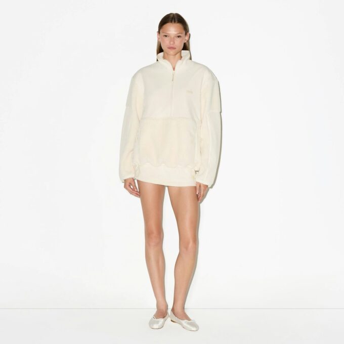 TEDDY OVERSIZED TRØJE MED HALV LYNLÅS