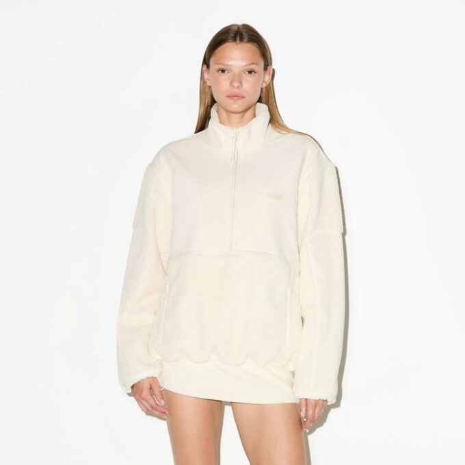 TEDDY OVERSIZED TRØJE MED HALV LYNLÅS