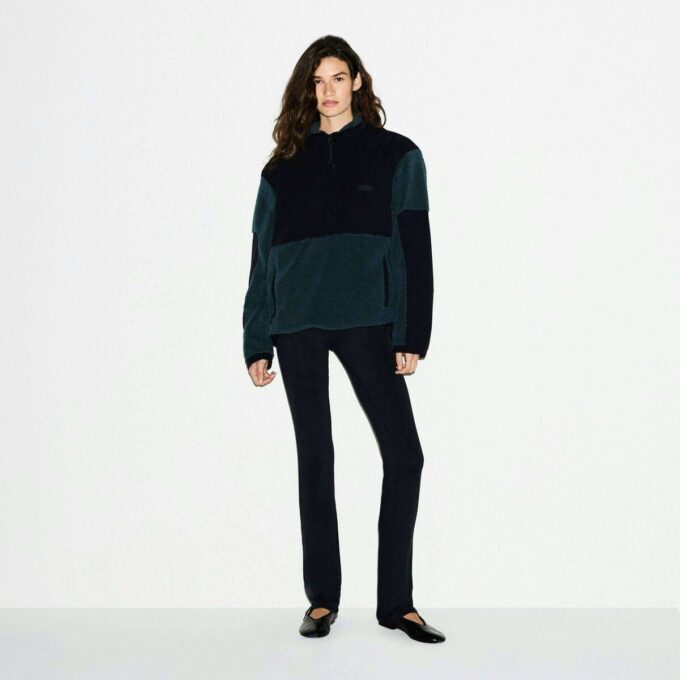 TEDDY OVERSIZED TRØJE MED HALV LYNLÅS