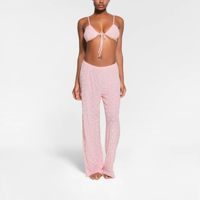 TRANSPARENT FLØJLSBRALETTE MED BINDING FORAN