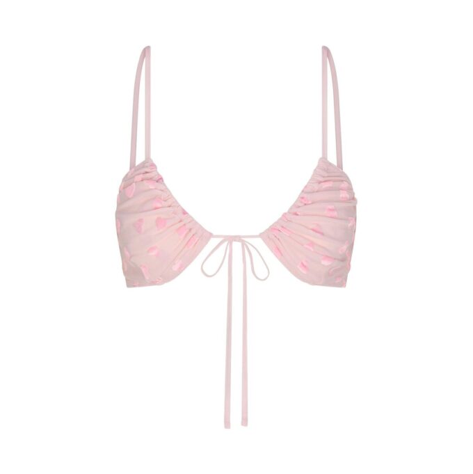 TRANSPARENT FLØJLSBRALETTE MED BINDING FORAN