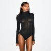 TRANSPARENT MODAL LANGE ÆRMER TURTLENECK-BODYSUIT