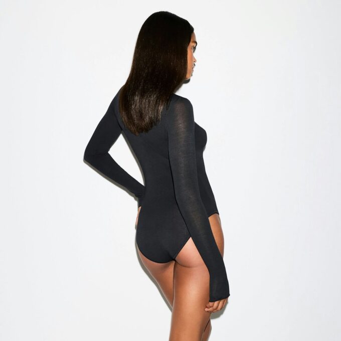 TRANSPARENT MODAL LANGE ÆRMER TURTLENECK-BODYSUIT