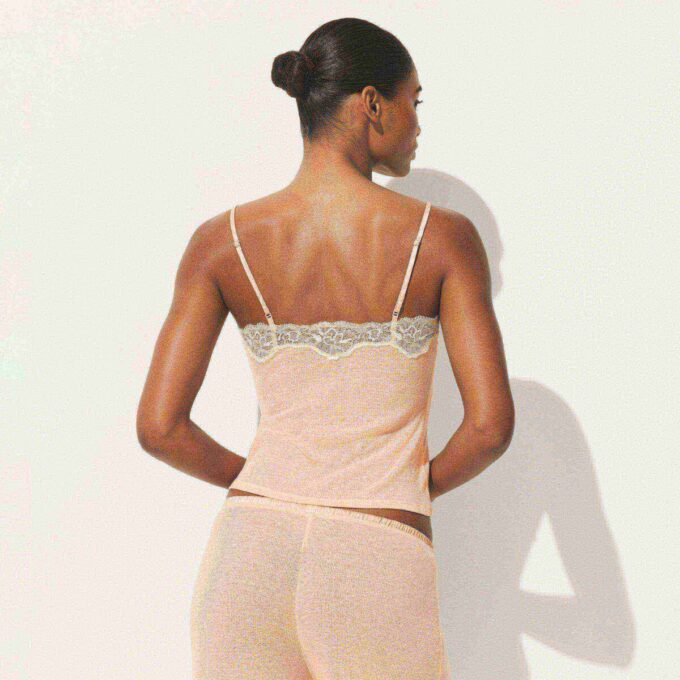 TRANSPARENT RIB-BLONDE CAMI