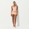 TRANSPARENT RIB-BLONDE CAMI OG SHORTS SÆT