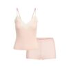 TRANSPARENT RIB-BLONDE CAMI OG SHORTS SÆT