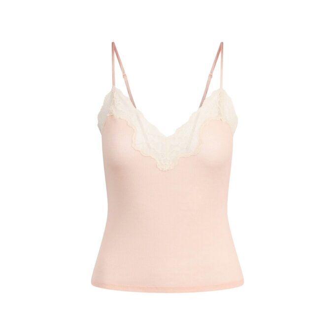 TRANSPARENT RIB-BLONDE CAMI
