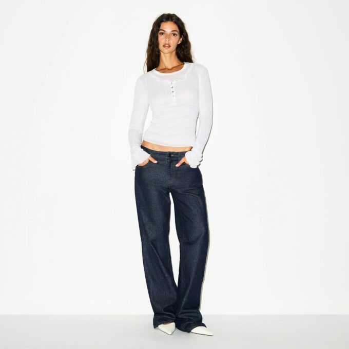 TRANSPARENT RIBBEDE LANGE ÆRMER HENLEY