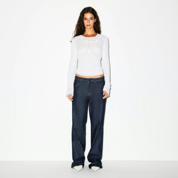 TRANSPARENT RIBBEDE LANGE ÆRMER HENLEY