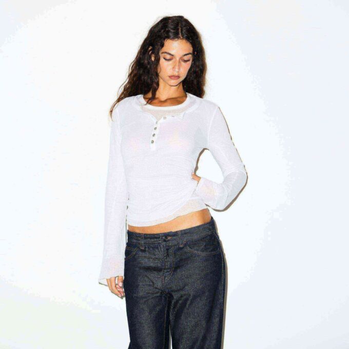 TRANSPARENT RIBBEDE LANGE ÆRMER HENLEY