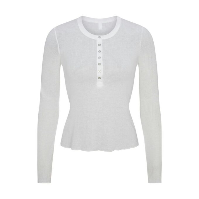 TRANSPARENT RIBBEDE LANGE ÆRMER HENLEY