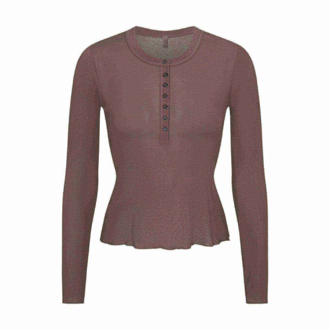 TRANSPARENT RIBBEDE LANGE ÆRMER HENLEY