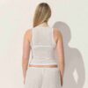 TRANSPARENT RIBBEDE TANK MED CREWNECK-HALS