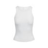 TRANSPARENT RIBBEDE TANK MED CREWNECK-HALS
