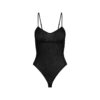 TRANSPARENT STRIKKET CAMI-BODYSUIT