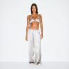 Tunge satinbukser med brede ben