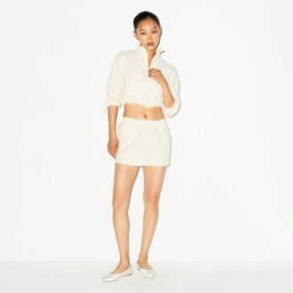UDENDØRS FLEECE CROPPED JAKKE MED 3/4 ÆRMER