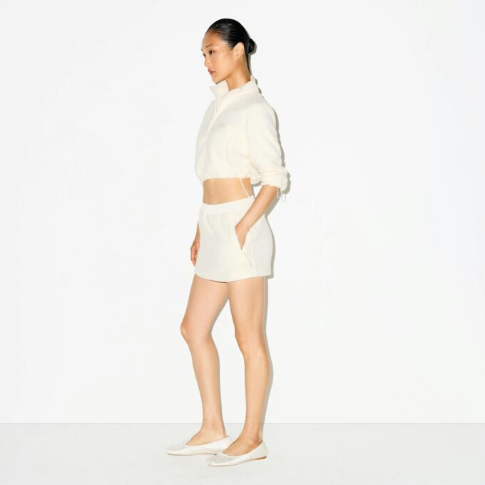 UDENDØRS FLEECE CROPPED JAKKE MED 3/4 ÆRMER