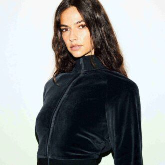 VELOUR KRYMPEDE TRÆNINGSJAKKE